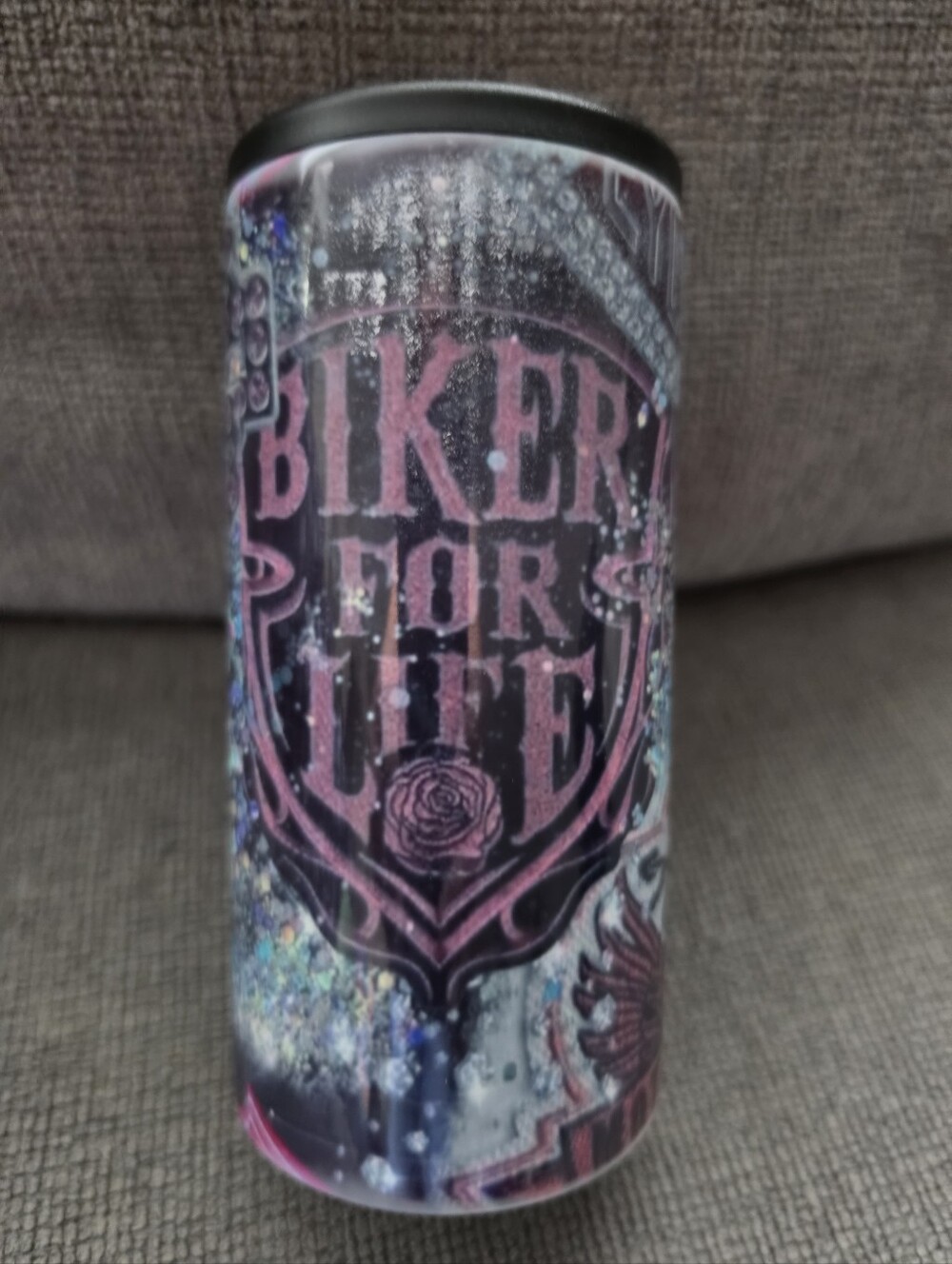 Biker for Life Pink Accent Decorative Tumbler